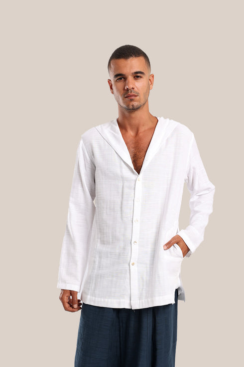 Hooded Shirt with button down front and back